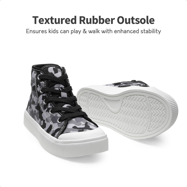 [LilLegends CourtStar] Kids Canvas High-Top Casual Sneakers - BLACK CAMO - 2